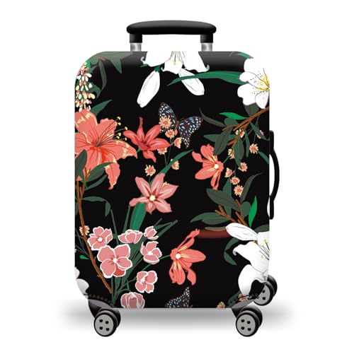 wxlmom Kofferschutzhülle S Blumen Und Blätter Waschbar,Suitcase Cover Für Kinder Und Erwachsene,Elastischer Spandex-Koffer-Protector,Koffer-Abdeckungen von wxlmom