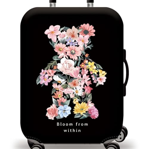 wxlmom Kofferschutzhülle S Blumenbär Waschbar,Suitcase Cover Für Kinder Und Erwachsene,Elastischer Spandex-Koffer-Protector,Koffer-Abdeckungen von wxlmom