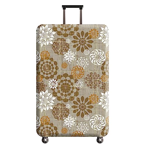 wxlmom Kofferschutzhülle S Braune Blüten Waschbar,Suitcase Cover Für Kinder Und Erwachsene,Elastischer Spandex-Koffer-Protector,Koffer-Abdeckungen von wxlmom
