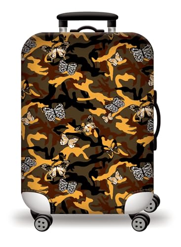 wxlmom Kofferschutzhülle S Brauner Schmetterling Waschbar,Suitcase Cover Für Kinder Und Erwachsene,Elastischer Spandex-Koffer-Protector,Koffer-Abdeckungen von wxlmom