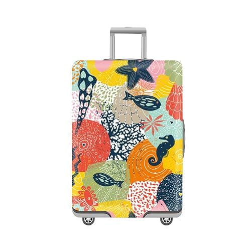 wxlmom Kofferschutzhülle S Bunte Meerestiere Waschbar,Suitcase Cover Für Kinder Und Erwachsene,Elastischer Spandex-Koffer-Protector,Koffer-Abdeckungen von wxlmom