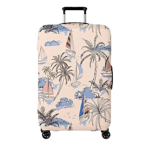 wxlmom Kofferschutzhülle S Coconut Tree Segelboot Waschbar,Suitcase Cover Für Kinder Und Erwachsene,Elastischer Spandex-Koffer-Protector,Koffer-Abdeckungen von wxlmom