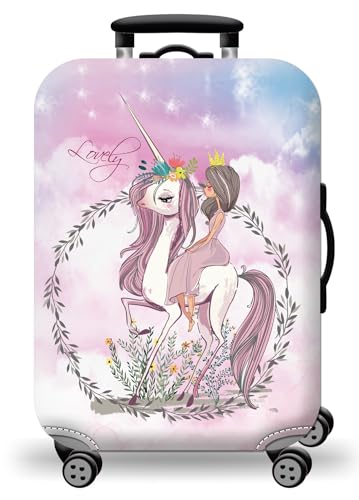wxlmom Kofferschutzhülle S Einhorn Mädchen Waschbar,Suitcase Cover Für Kinder Und Erwachsene,Elastischer Spandex-Koffer-Protector,Koffer-Abdeckungen von wxlmom