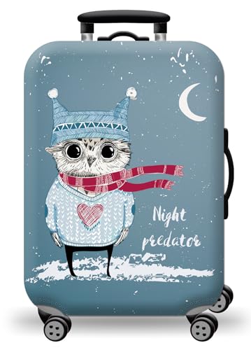 wxlmom Kofferschutzhülle S Eulenschal Waschbar,Suitcase Cover Für Kinder Und Erwachsene,Elastischer Spandex-Koffer-Protector,Koffer-Abdeckungen von wxlmom