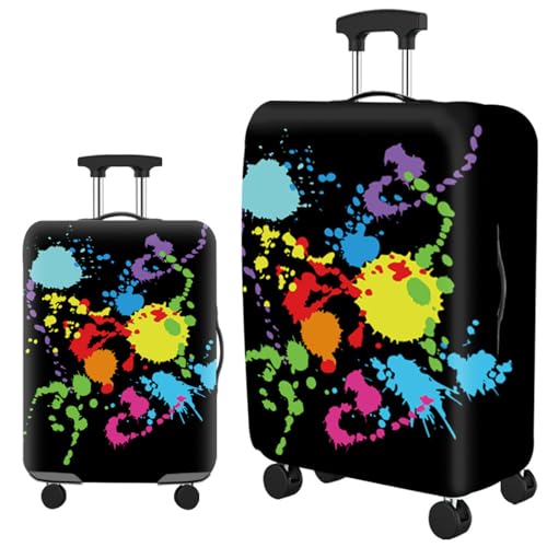 wxlmom Kofferschutzhülle S Gelb Lila Waschbar,Suitcase Cover Für Kinder Und Erwachsene,Elastischer Spandex-Koffer-Protector,Koffer-Abdeckungen von wxlmom