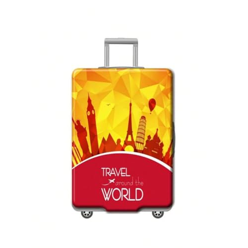 wxlmom Kofferschutzhülle S Gelb Und Rot Waschbar,Suitcase Cover Für Kinder Und Erwachsene,Elastischer Spandex-Koffer-Protector,Koffer-Abdeckungen von wxlmom