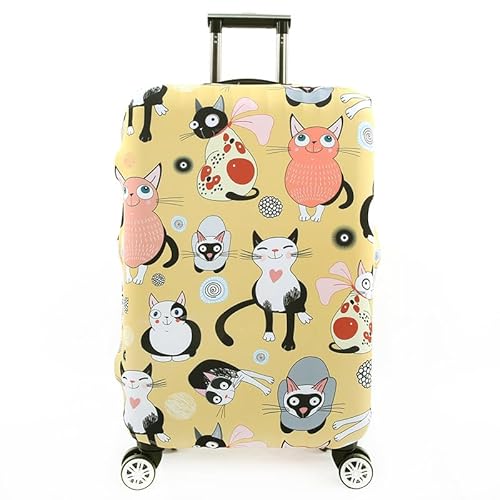 wxlmom Kofferschutzhülle S Gelbe Katze Waschbar,Suitcase Cover Für Kinder Und Erwachsene,Elastischer Spandex-Koffer-Protector,Koffer-Abdeckungen von wxlmom