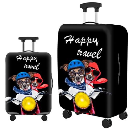 wxlmom Kofferschutzhülle S Glücklicher Hund Waschbar,Suitcase Cover Für Kinder Und Erwachsene,Elastischer Spandex-Koffer-Protector,Koffer-Abdeckungen von wxlmom