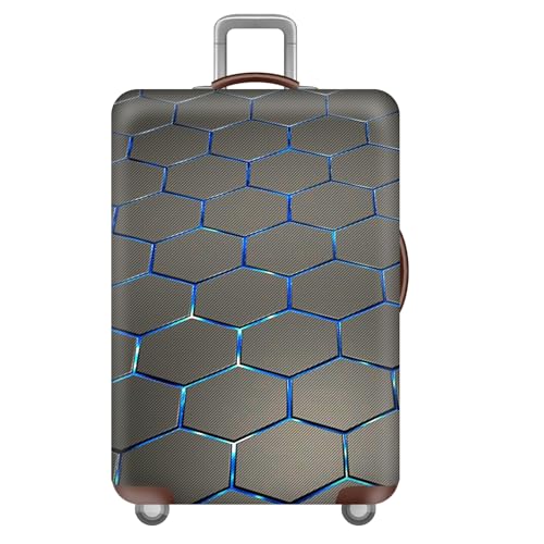 wxlmom Kofferschutzhülle S Grau Blaue Geometrie Waschbar,Suitcase Cover Für Kinder Und Erwachsene,Elastischer Spandex-Koffer-Protector,Koffer-Abdeckungen von wxlmom