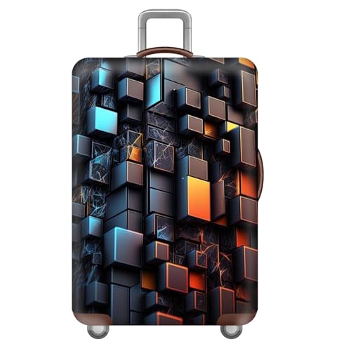 wxlmom Kofferschutzhülle S Grau Gelb Geometrie Waschbar,Suitcase Cover Für Kinder Und Erwachsene,Elastischer Spandex-Koffer-Protector,Koffer-Abdeckungen von wxlmom