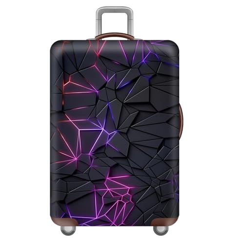 wxlmom Kofferschutzhülle S Grau Lila Geometrie Waschbar,Suitcase Cover Für Kinder Und Erwachsene,Elastischer Spandex-Koffer-Protector,Koffer-Abdeckungen von wxlmom