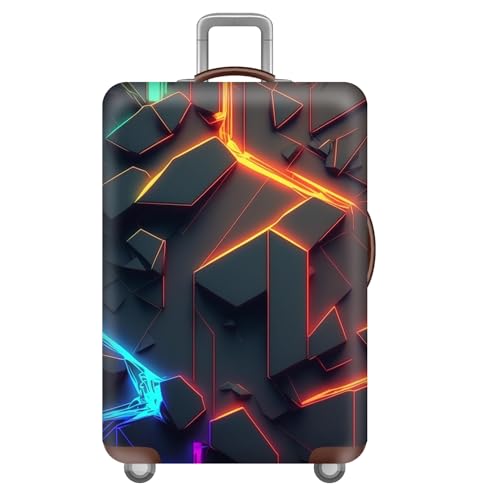 wxlmom Kofferschutzhülle S Grau Orange Waschbar,Suitcase Cover Für Kinder Und Erwachsene,Elastischer Spandex-Koffer-Protector,Koffer-Abdeckungen von wxlmom