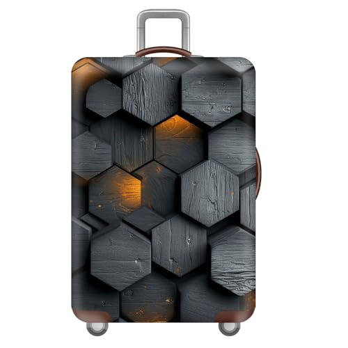 wxlmom Kofferschutzhülle S Graue Geometrie Waschbar,Suitcase Cover Für Kinder Und Erwachsene,Elastischer Spandex-Koffer-Protector,Koffer-Abdeckungen von wxlmom