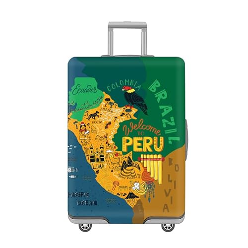 wxlmom Kofferschutzhülle S Grün Gelb Graffiti Waschbar,Suitcase Cover Für Kinder Und Erwachsene,Elastischer Spandex-Koffer-Protector,Koffer-Abdeckungen von wxlmom