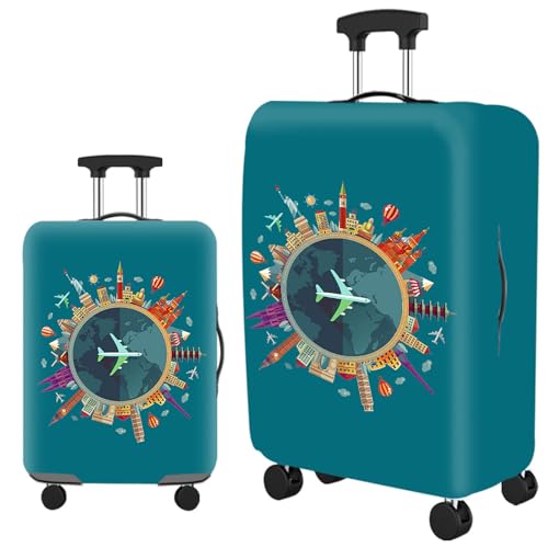 wxlmom Kofferschutzhülle S Grüne Flugzeuge Waschbar,Suitcase Cover Für Kinder Und Erwachsene,Elastischer Spandex-Koffer-Protector,Koffer-Abdeckungen von wxlmom