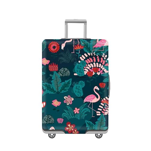 wxlmom Kofferschutzhülle S Grüner Flamingo Waschbar,Suitcase Cover Für Kinder Und Erwachsene,Elastischer Spandex-Koffer-Protector,Koffer-Abdeckungen von wxlmom