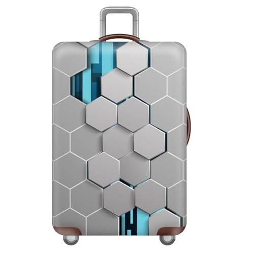 wxlmom Kofferschutzhülle S Hellgraue Geometrie Waschbar,Suitcase Cover Für Kinder Und Erwachsene,Elastischer Spandex-Koffer-Protector,Koffer-Abdeckungen von wxlmom