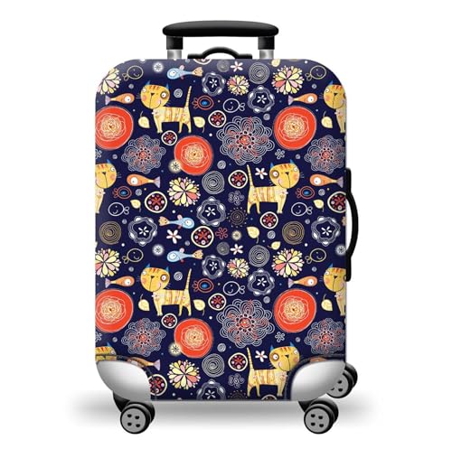 wxlmom Kofferschutzhülle S Katzenblume Waschbar,Suitcase Cover Für Kinder Und Erwachsene,Elastischer Spandex-Koffer-Protector,Koffer-Abdeckungen von wxlmom