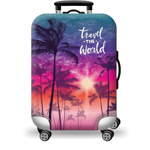 wxlmom Kofferschutzhülle S Kokosbaum Waschbar,Suitcase Cover Für Kinder Und Erwachsene,Elastischer Spandex-Koffer-Protector,Koffer-Abdeckungen von wxlmom