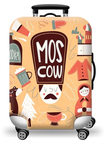 wxlmom Kofferschutzhülle S Orange Braun Waschbar,Suitcase Cover Für Kinder Und Erwachsene,Elastischer Spandex-Koffer-Protector,Koffer-Abdeckungen von wxlmom