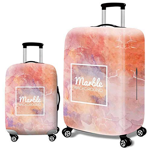 wxlmom Kofferschutzhülle S Orange Marmormuster Waschbar,Suitcase Cover Für Kinder Und Erwachsene,Elastischer Spandex-Koffer-Protector,Koffer-Abdeckungen von wxlmom