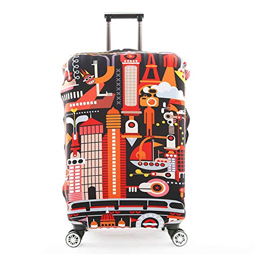 wxlmom Kofferschutzhülle S Orange Stadt Waschbar,Suitcase Cover Für Kinder Und Erwachsene,Elastischer Spandex-Koffer-Protector,Koffer-Abdeckungen von wxlmom
