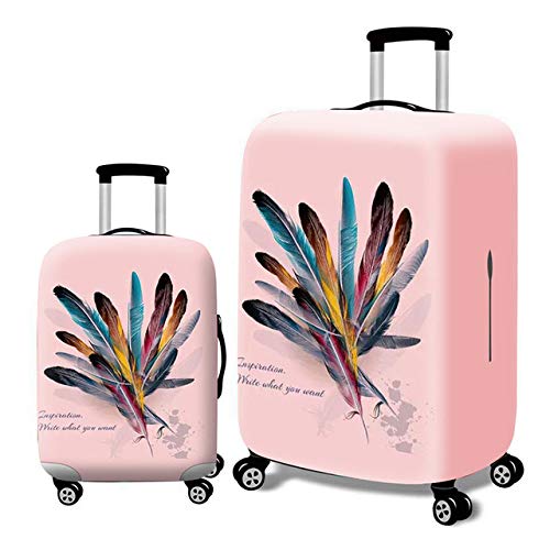 wxlmom Kofferschutzhülle S Pink Federn Waschbar,Suitcase Cover Für Kinder Und Erwachsene,Elastischer Spandex-Koffer-Protector,Koffer-Abdeckungen von wxlmom