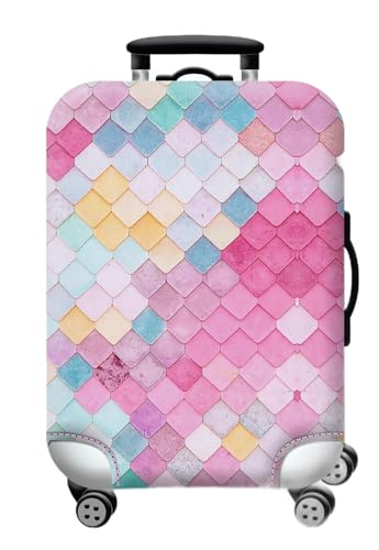 wxlmom Kofferschutzhülle S Rosa Raster Waschbar,Suitcase Cover Für Kinder Und Erwachsene,Elastischer Spandex-Koffer-Protector,Koffer-Abdeckungen von wxlmom