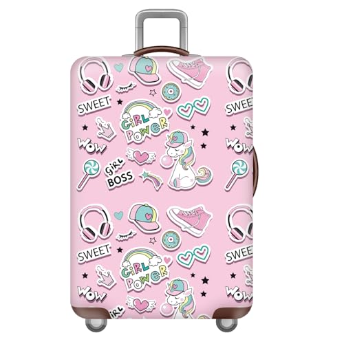 wxlmom Kofferschutzhülle S Rosa Waschbar,Suitcase Cover Für Kinder Und Erwachsene,Elastischer Spandex-Koffer-Protector,Koffer-Abdeckungen von wxlmom