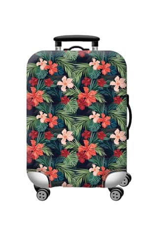 wxlmom Kofferschutzhülle S Rote Blumen Waschbar,Suitcase Cover Für Kinder Und Erwachsene,Elastischer Spandex-Koffer-Protector,Koffer-Abdeckungen von wxlmom