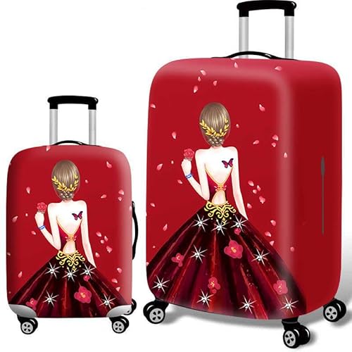 wxlmom Kofferschutzhülle S Rotes Mädchen Waschbar,Suitcase Cover Für Kinder Und Erwachsene,Elastischer Spandex-Koffer-Protector,Koffer-Abdeckungen von wxlmom