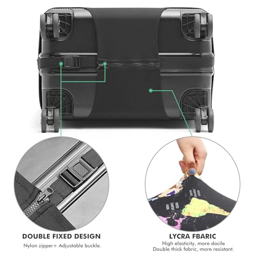 wxlmom Kofferschutzhülle S Schwarz Blau Waschbar,Suitcase Cover Für Kinder Und Erwachsene,Elastischer Spandex-Koffer-Protector,Koffer-Abdeckungen von wxlmom
