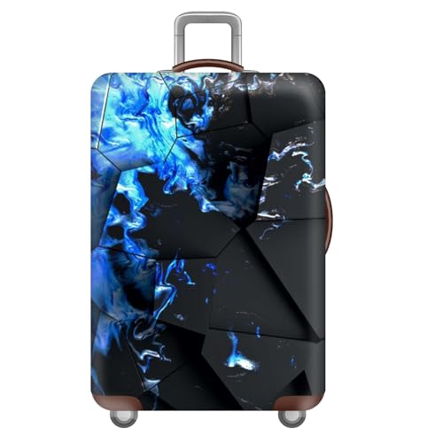 wxlmom Kofferschutzhülle S Schwarz Blau Waschbar,Suitcase Cover Für Kinder Und Erwachsene,Elastischer Spandex-Koffer-Protector,Koffer-Abdeckungen von wxlmom