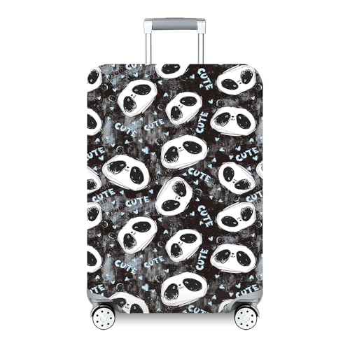 wxlmom Kofferschutzhülle S Schwarz Grau Panda Waschbar,Suitcase Cover Für Kinder Und Erwachsene,Elastischer Spandex-Koffer-Protector,Koffer-Abdeckungen von wxlmom