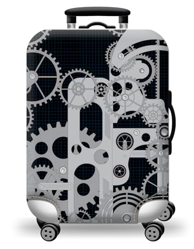 wxlmom Kofferschutzhülle S Schwarz Grau Waschbar,Suitcase Cover Für Kinder Und Erwachsene,Elastischer Spandex-Koffer-Protector,Koffer-Abdeckungen von wxlmom