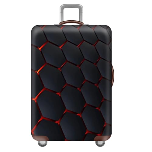 wxlmom Kofferschutzhülle S Schwarz Rote Geometrie Waschbar,Suitcase Cover Für Kinder Und Erwachsene,Elastischer Spandex-Koffer-Protector,Koffer-Abdeckungen von wxlmom