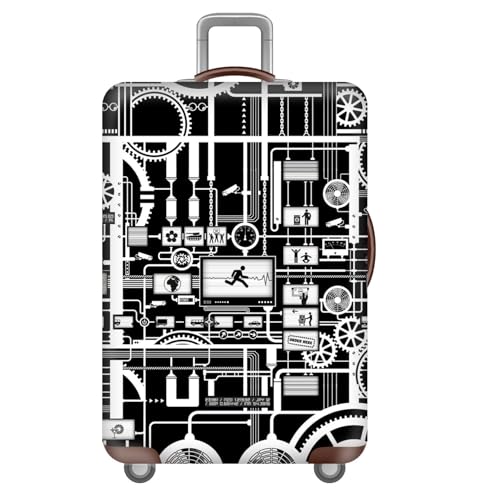 wxlmom Kofferschutzhülle S Schwarz Und Weiß Waschbar,Suitcase Cover Für Kinder Und Erwachsene,Elastischer Spandex-Koffer-Protector,Koffer-Abdeckungen von wxlmom
