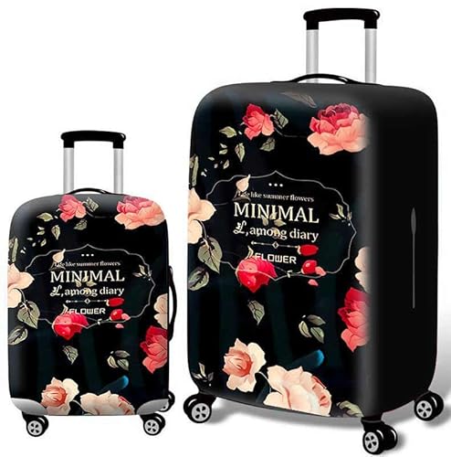 wxlmom Kofferschutzhülle S Schwarze Blume Waschbar,Suitcase Cover Für Kinder Und Erwachsene,Elastischer Spandex-Koffer-Protector,Koffer-Abdeckungen von wxlmom