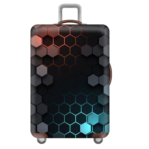 wxlmom Kofferschutzhülle S Schwarze Geometrie Waschbar,Suitcase Cover Für Kinder Und Erwachsene,Elastischer Spandex-Koffer-Protector,Koffer-Abdeckungen von wxlmom