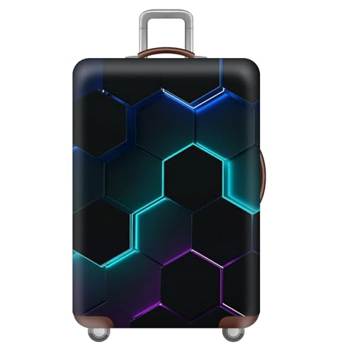 wxlmom Kofferschutzhülle S Schwarze Geometrie Waschbar,Suitcase Cover Für Kinder Und Erwachsene,Elastischer Spandex-Koffer-Protector,Koffer-Abdeckungen von wxlmom