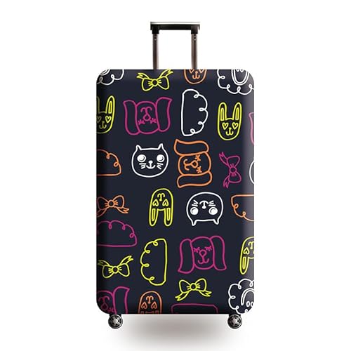 wxlmom Kofferschutzhülle S Schwarze Graffiti Waschbar,Suitcase Cover Für Kinder Und Erwachsene,Elastischer Spandex-Koffer-Protector,Koffer-Abdeckungen von wxlmom