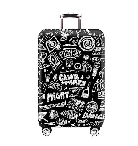 wxlmom Kofferschutzhülle S Schwarze Graffiti Waschbar,Suitcase Cover Für Kinder Und Erwachsene,Elastischer Spandex-Koffer-Protector,Koffer-Abdeckungen von wxlmom