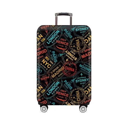 wxlmom Kofferschutzhülle S Schwarze Graffiti Waschbar,Suitcase Cover Für Kinder Und Erwachsene,Elastischer Spandex-Koffer-Protector,Koffer-Abdeckungen von wxlmom