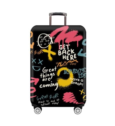 wxlmom Kofferschutzhülle S Schwarze Graffiti Waschbar,Suitcase Cover Für Kinder Und Erwachsene,Elastischer Spandex-Koffer-Protector,Koffer-Abdeckungen von wxlmom