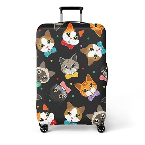 wxlmom Kofferschutzhülle S Schwarze Katze Waschbar,Suitcase Cover Für Kinder Und Erwachsene,Elastischer Spandex-Koffer-Protector,Koffer-Abdeckungen von wxlmom