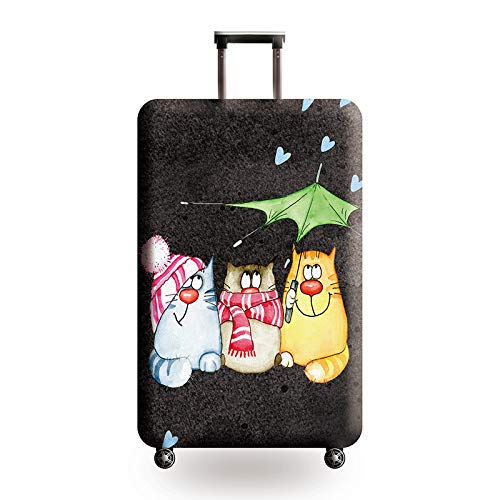 wxlmom Kofferschutzhülle S Schwarze Katze Waschbar,Suitcase Cover Für Kinder Und Erwachsene,Elastischer Spandex-Koffer-Protector,Koffer-Abdeckungen von wxlmom