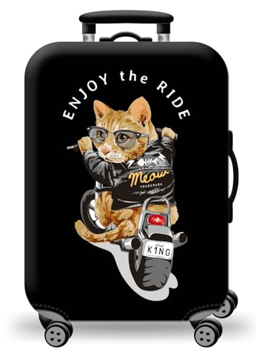 wxlmom Kofferschutzhülle S Schwarze Katze Waschbar,Suitcase Cover Für Kinder Und Erwachsene,Elastischer Spandex-Koffer-Protector,Koffer-Abdeckungen von wxlmom