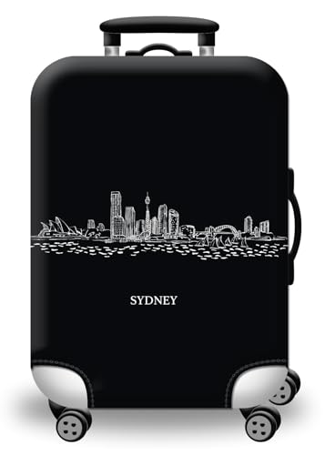 wxlmom Kofferschutzhülle S Schwarze Stadt Waschbar,Suitcase Cover Für Kinder Und Erwachsene,Elastischer Spandex-Koffer-Protector,Koffer-Abdeckungen von wxlmom