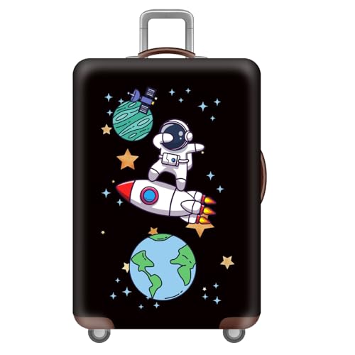 wxlmom Kofferschutzhülle S Schwarzer Astronaut Waschbar,Suitcase Cover Für Kinder Und Erwachsene,Elastischer Spandex-Koffer-Protector,Koffer-Abdeckungen von wxlmom