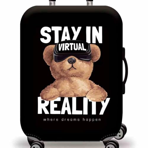 wxlmom Kofferschutzhülle S Schwarzer Bär Waschbar,Suitcase Cover Für Kinder Und Erwachsene,Elastischer Spandex-Koffer-Protector,Koffer-Abdeckungen von wxlmom